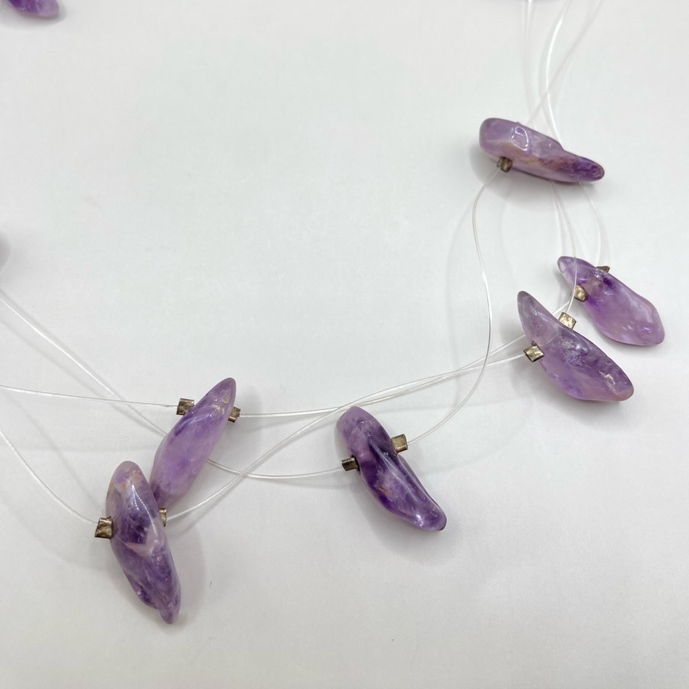 Vintage Amethyst Stone Chunk Necklace - Picture 7 of 9